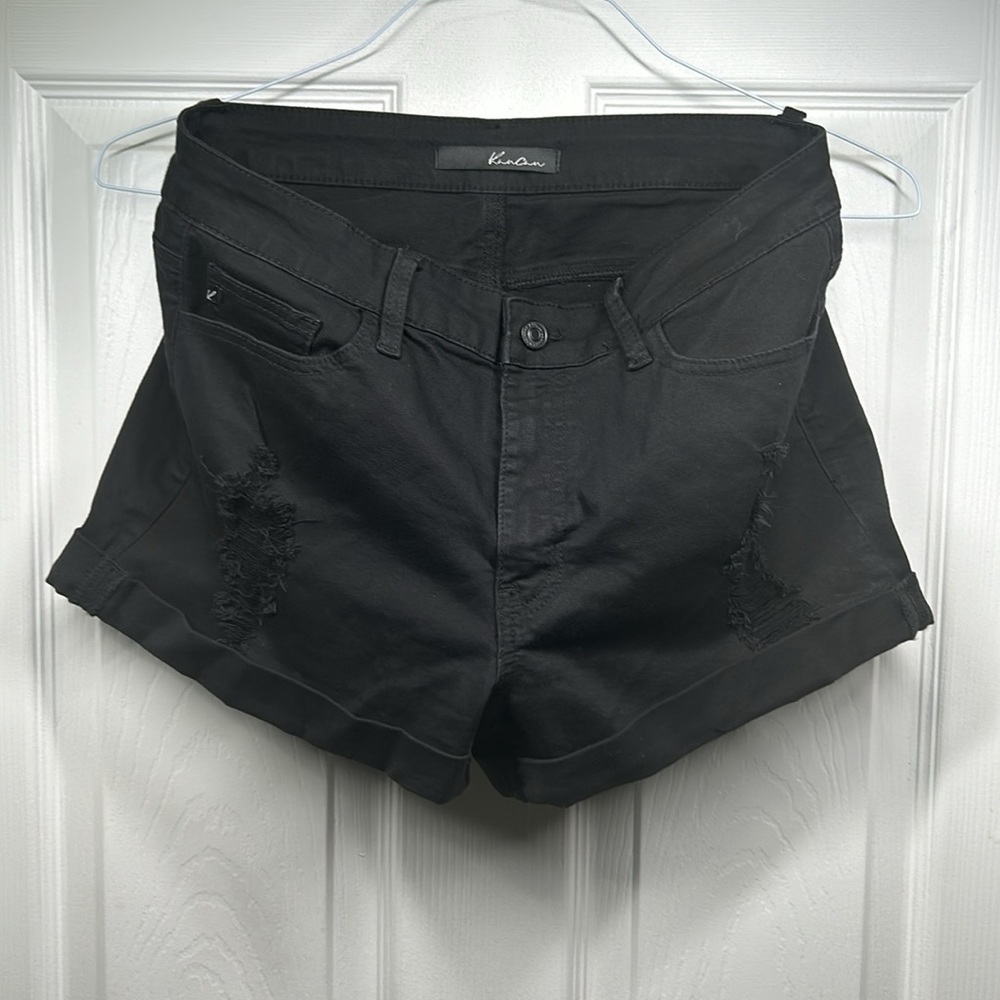 Kancan Black Distressed Denim Shorts Size 9/28